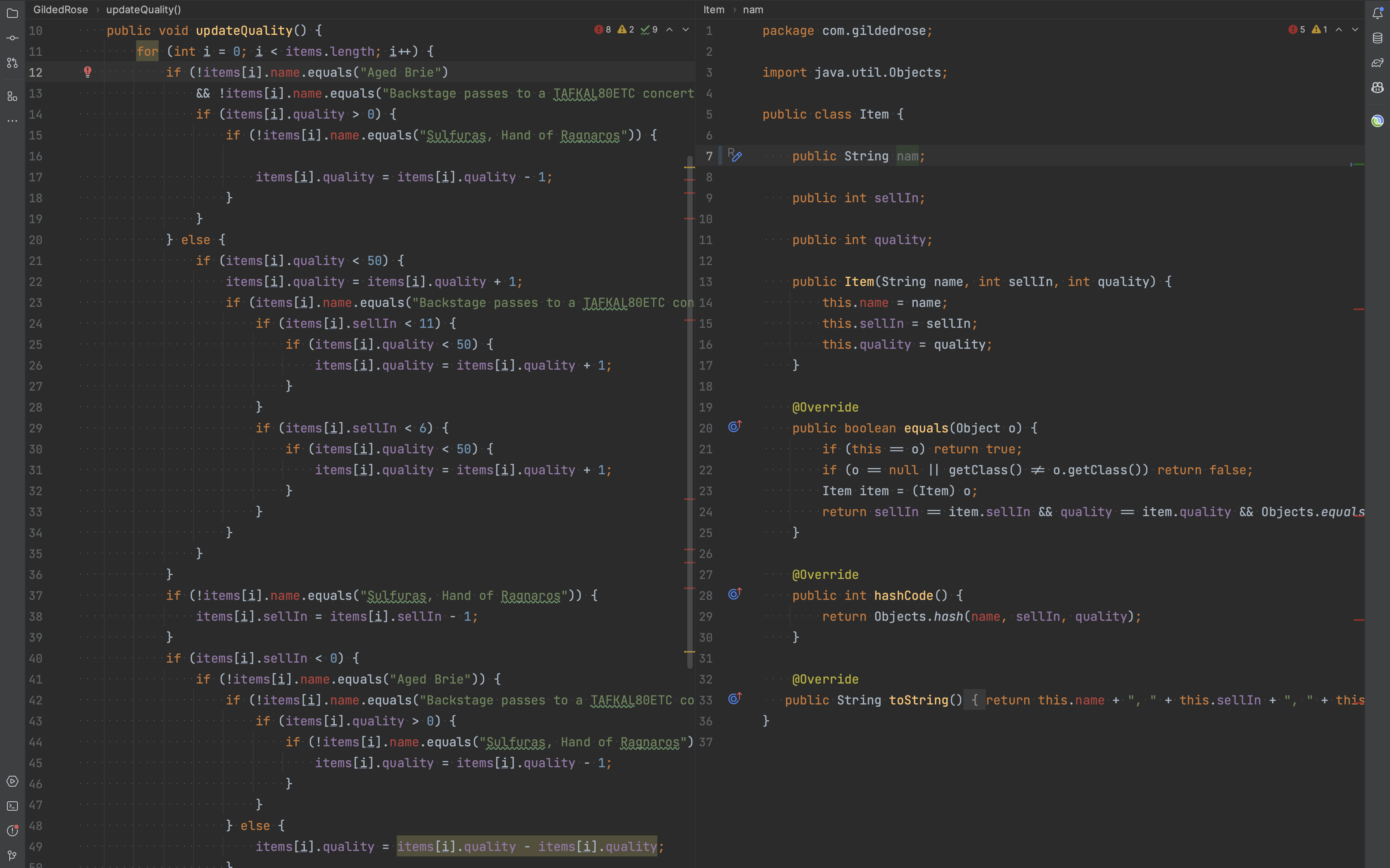 Figuring out possible values for the name property from production code
